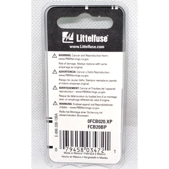 Adv Littelfuse 20A Ford Circuit Breaker OEM FCB20BP 0FCB020.XP - Picture 5 of 9